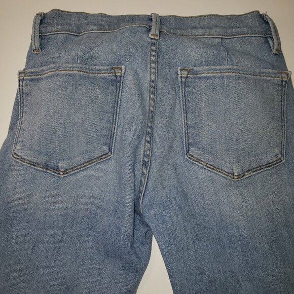 Frame Denim Le Skinny de Jeanne Women's Size 26 Raw Hem Flare Jeans Light Wash - Picture 15 of 16